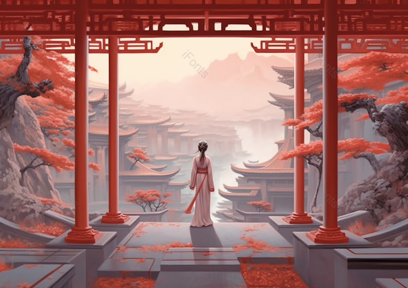 国风汉服唯美少女插画背景,插画/手绘图,插画/手绘图库,插画/手绘图下载,插画/手绘